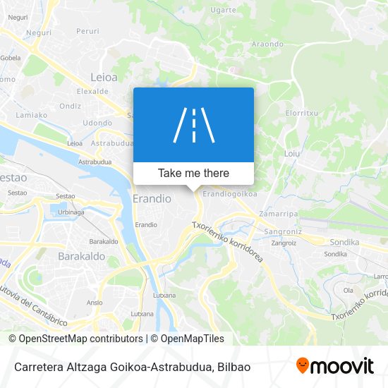 Carretera Altzaga Goikoa-Astrabudua map