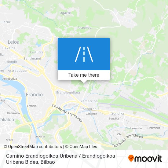 Camino Erandiogoikoa-Uribena / Erandiogoikoa-Uribena Bidea map