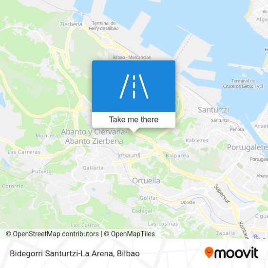 Bidegorri Santurtzi-La Arena map
