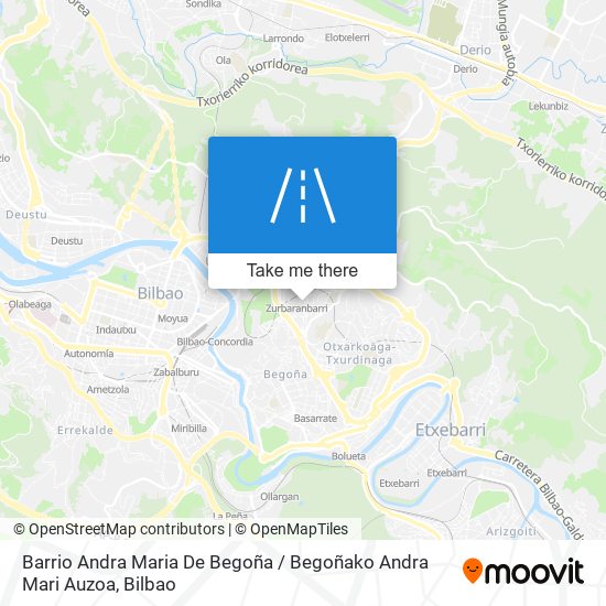 mapa Barrio Andra Maria De Begoña / Begoñako Andra Mari Auzoa