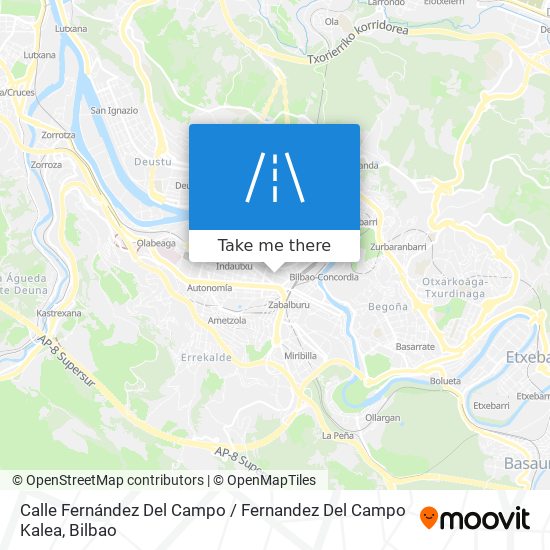 mapa Calle Fernández Del Campo / Fernandez Del Campo Kalea