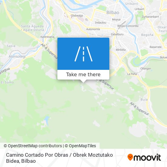 mapa Camino Cortado Por Obras / Obrek Moztutako Bidea