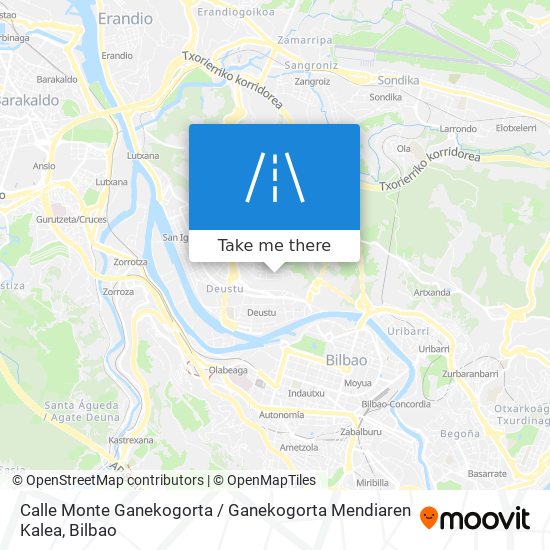 mapa Calle Monte Ganekogorta / Ganekogorta Mendiaren Kalea