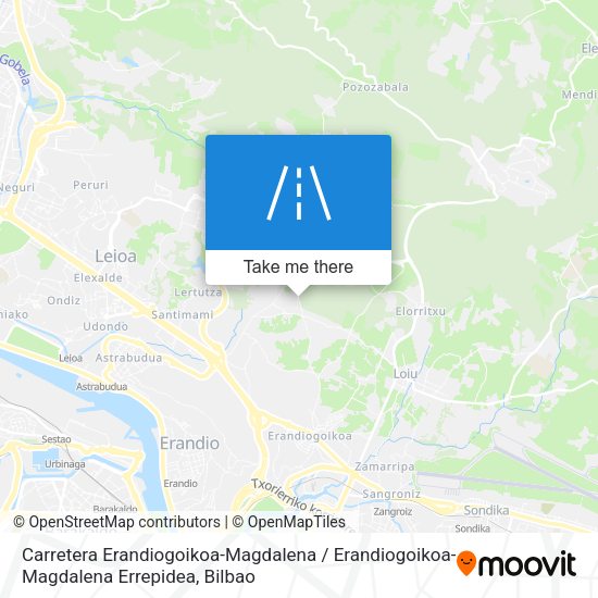 Carretera Erandiogoikoa-Magdalena / Erandiogoikoa-Magdalena Errepidea map