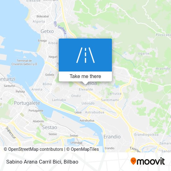 Sabino Arana Carril Bici map