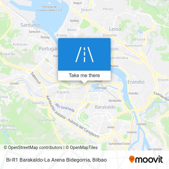 Bi-R1 Barakaldo-La Arena Bidegorria map