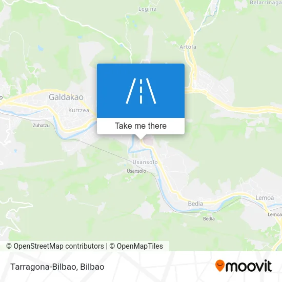 Tarragona-Bilbao map