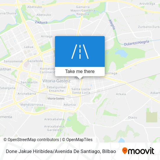 Done Jakue Hiribidea / Avenida De Santiago map