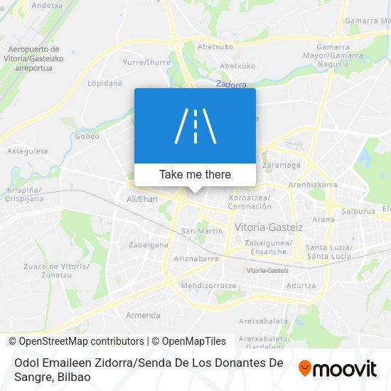 Odol Emaileen Zidorra / Senda De Los Donantes De Sangre map