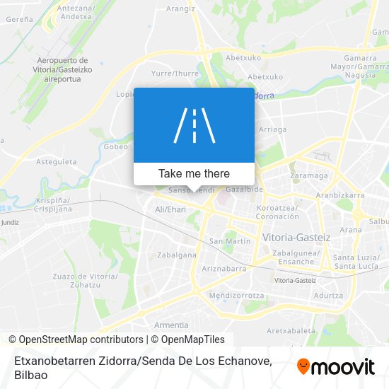 Etxanobetarren Zidorra / Senda De Los Echanove map
