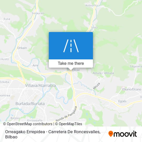 Orreagako Errepidea - Carretera De Roncesvalles map