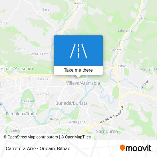 Carretera Arre - Oricáin map