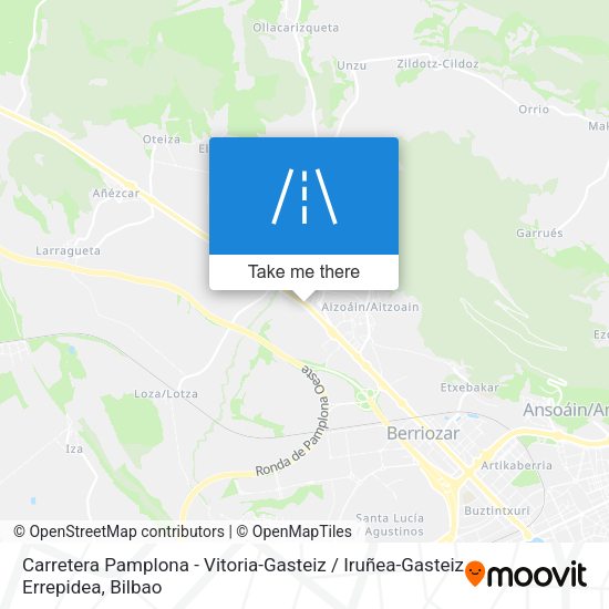 Carretera Pamplona - Vitoria-Gasteiz / Iruñea-Gasteiz Errepidea map