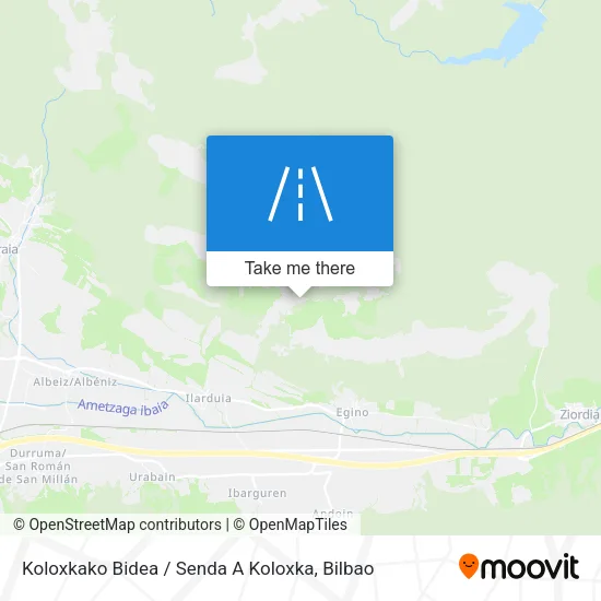 Koloxkako Bidea / Senda A Koloxka map