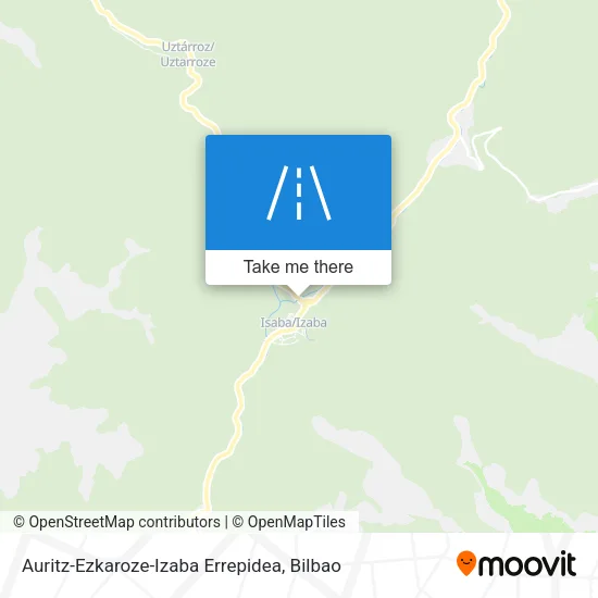 Auritz-Ezkaroze-Izaba Errepidea map