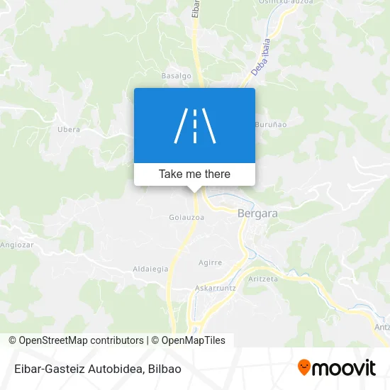 Eibar-Gasteiz Autobidea map