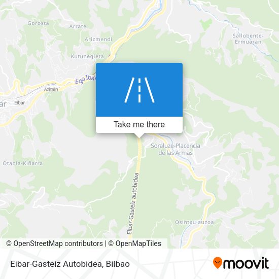 Eibar-Gasteiz Autobidea map