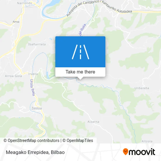 Meagako Errepidea map