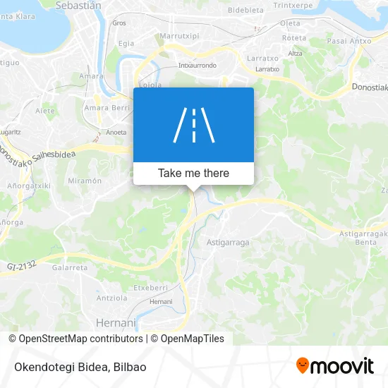 Okendotegi Bidea map