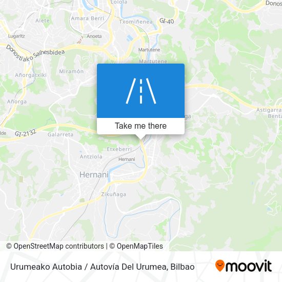 Urumeako Autobia / Autovía Del Urumea map