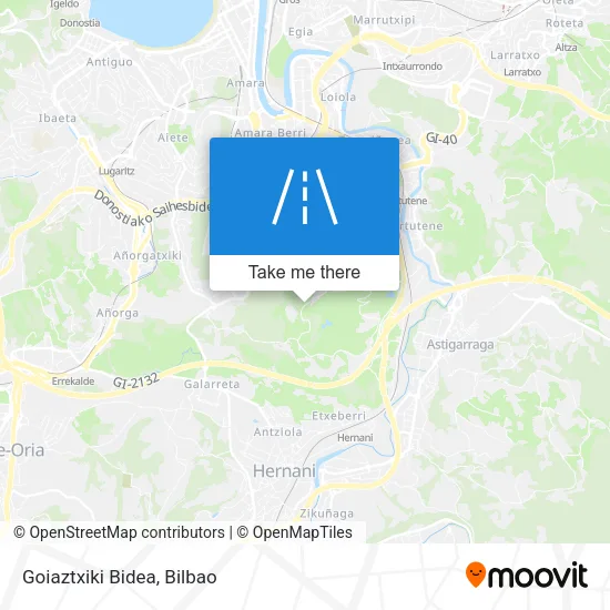 Goiaztxiki Bidea map