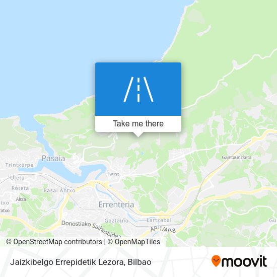 Jaizkibelgo Errepidetik Lezora map