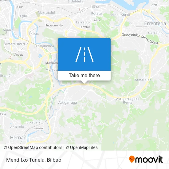 Menditxo Tunela map