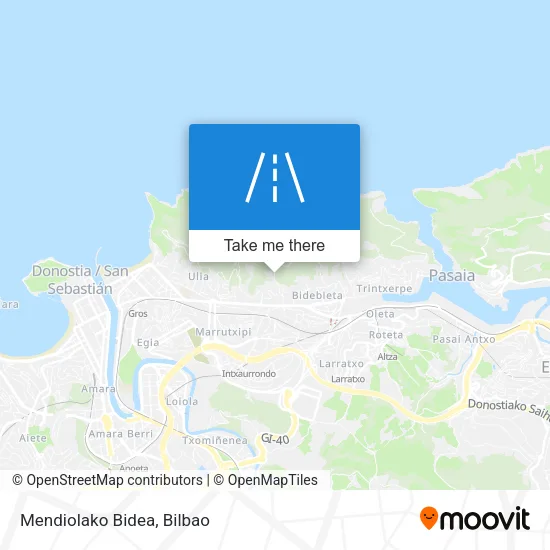 Mendiolako Bidea map