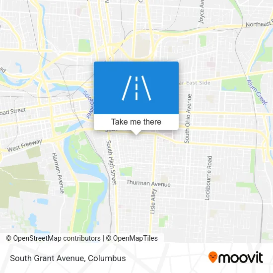 South Grant Avenue map
