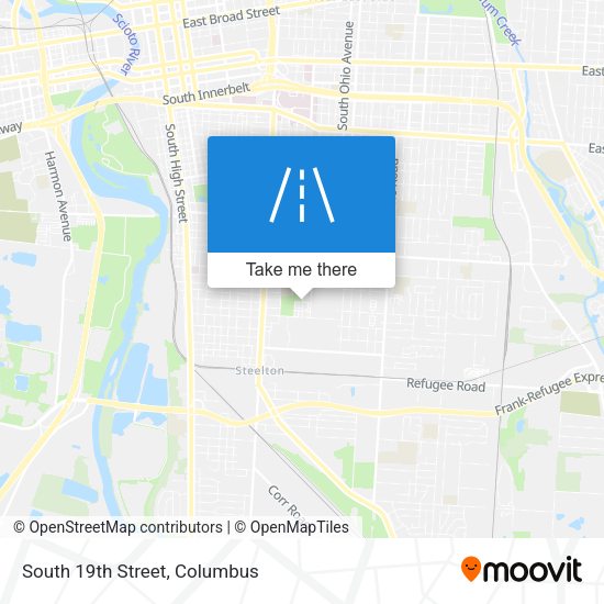 South 19th Street map
