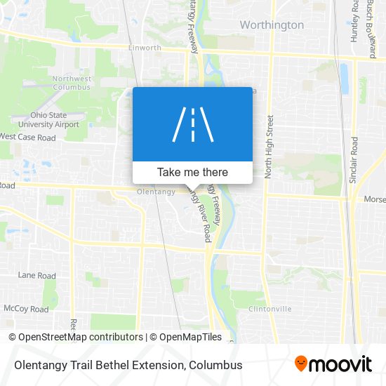 Olentangy Trail Bethel Extension map