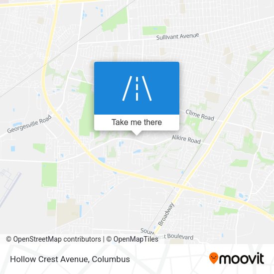 Hollow Crest Avenue map