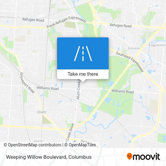 Mapa de Weeping Willow Boulevard