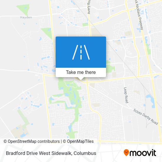 Bradford Drive West Sidewalk map
