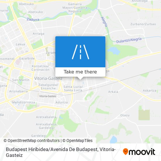 mapa Budapest Hiribidea / Avenida De Budapest