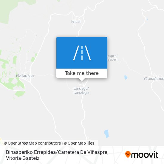 mapa Binasperiko Errepidea / Carretera De Viñaspre