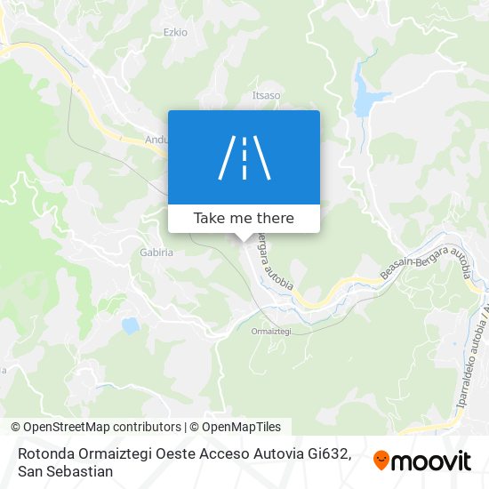 Rotonda Ormaiztegi Oeste Acceso Autovia Gi632 map