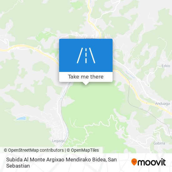 mapa Subida Al Monte Argixao Mendirako Bidea