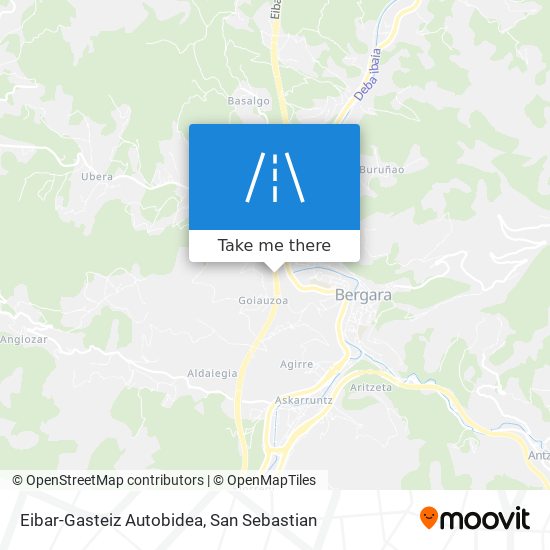 Eibar-Gasteiz Autobidea map