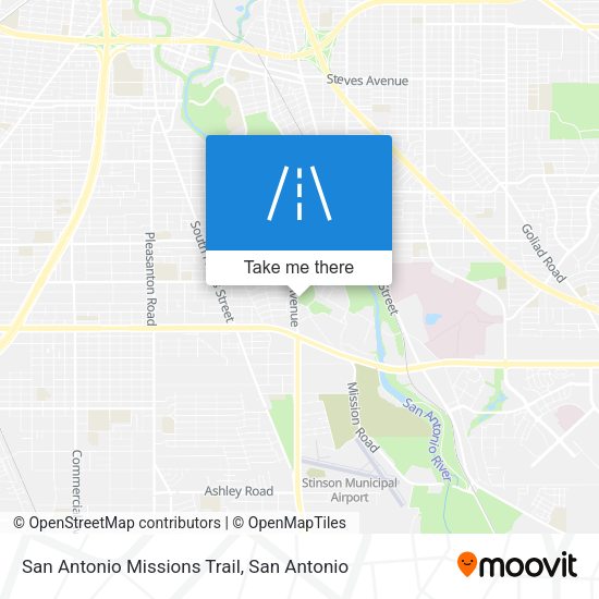 San Antonio Missions Trail map