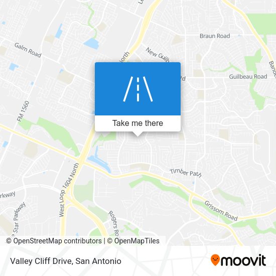 Valley Cliff Drive map