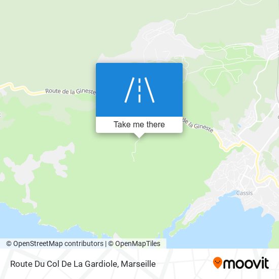 Route Du Col De La Gardiole map
