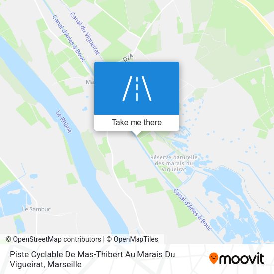 Piste Cyclable De Mas-Thibert Au Marais Du Vigueirat map