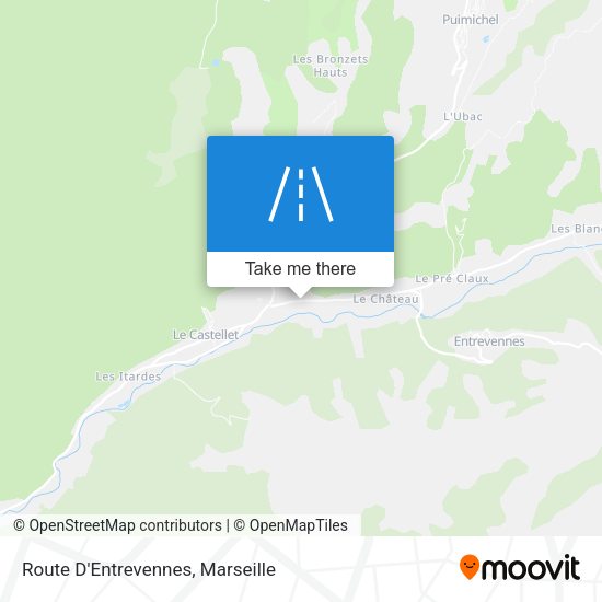 Route D'Entrevennes map