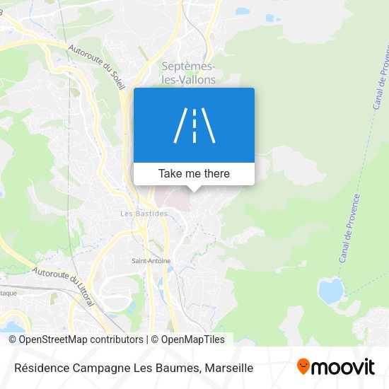Résidence Campagne Les Baumes map