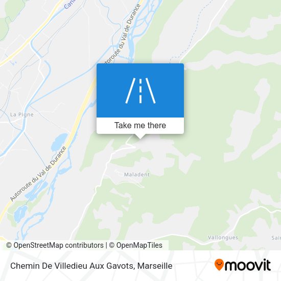 Chemin De Villedieu Aux Gavots map
