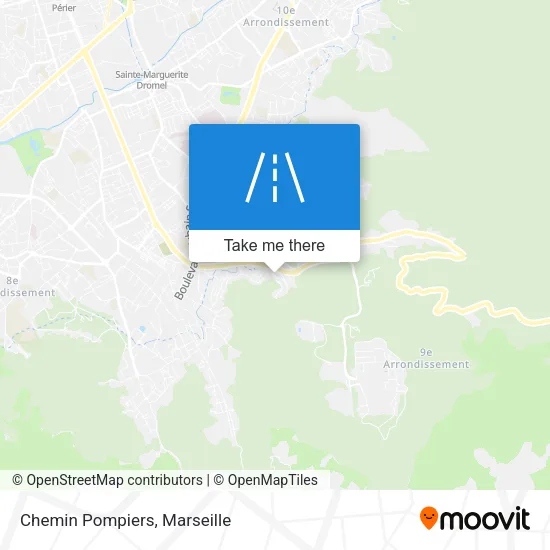 Chemin Pompiers map
