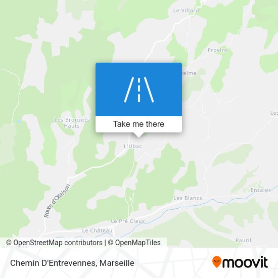 Chemin D'Entrevennes map
