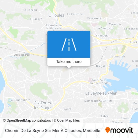 Chemin De La Seyne Sur Mer À Ollioules map