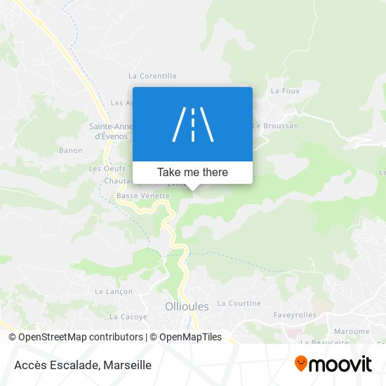 Accès Escalade map